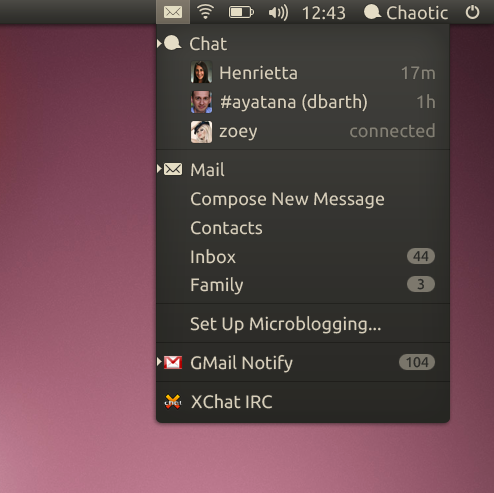 Ubuntu Unity Messaging Menu