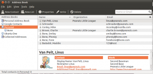 Here's a shot of the Thunderbird address book on Ubuntu Oneiric